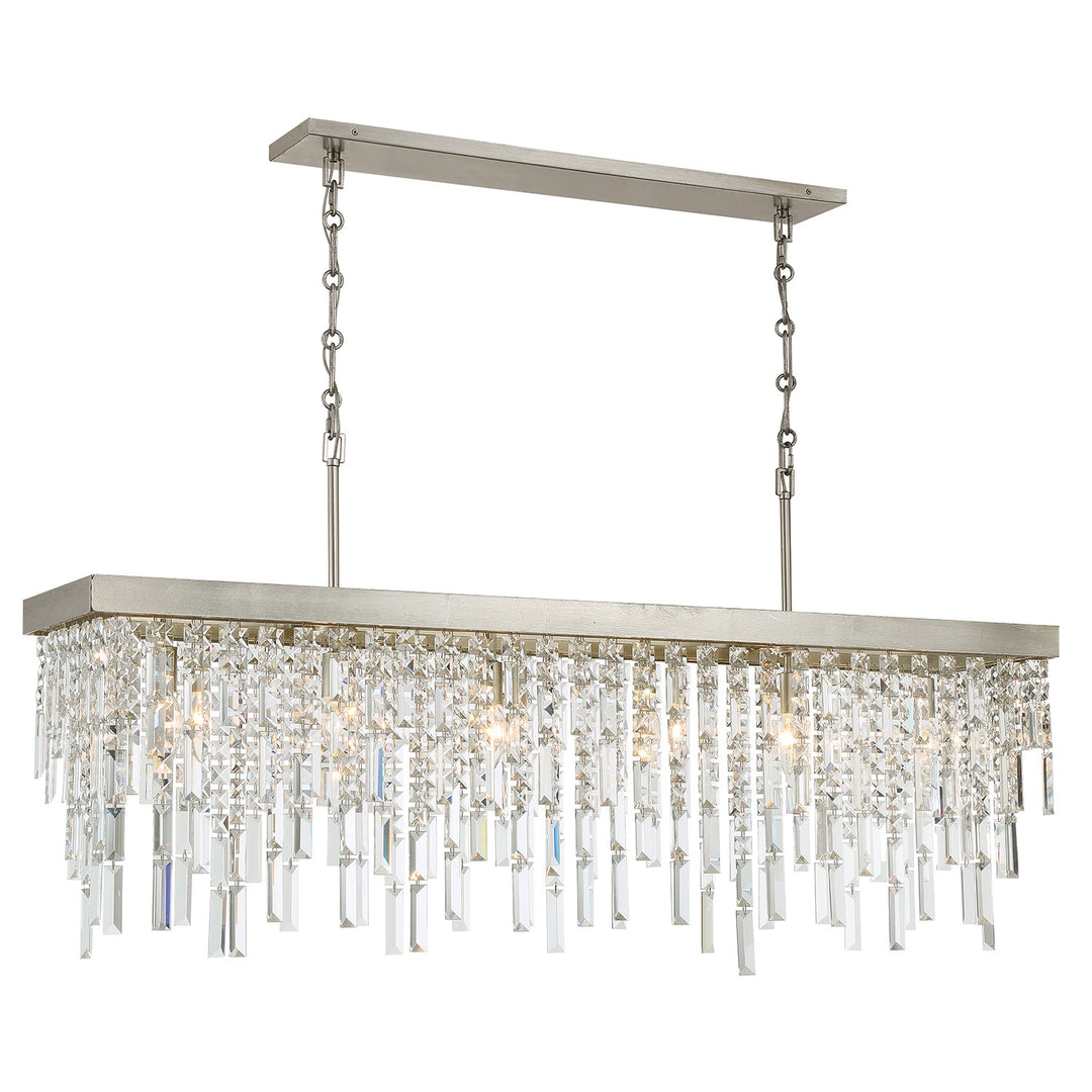 Winfield Six Light Linear Chandelier in Antique Silver - available from The Lighting Shoppe, trusted by Canadian homeowners