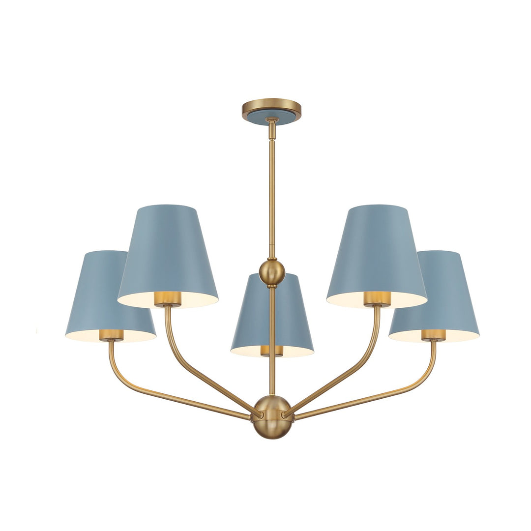 Xavier Five Light Chandelier in Vibrant Gold - available from The Lighting Shoppe, trusted by Canadian homeowners