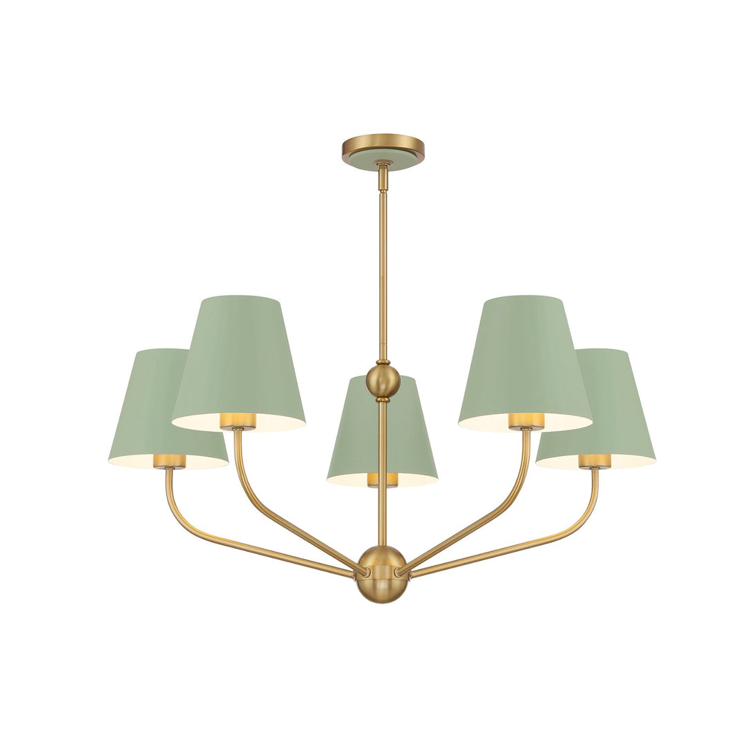 Xavier Five Light Chandelier in Vibrant Gold - available from The Lighting Shoppe, trusted by Canadian homeowners