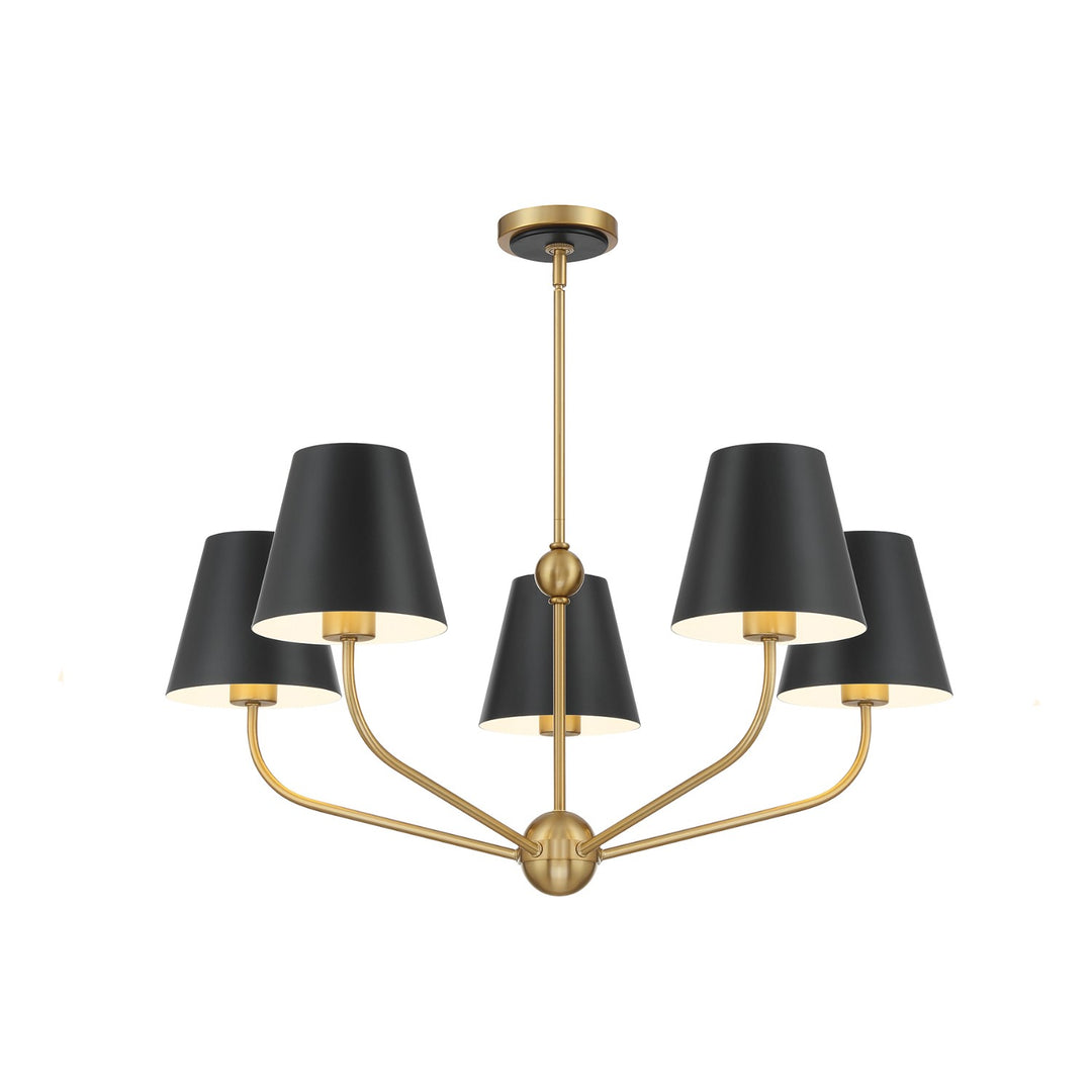 Xavier Five Light Chandelier in Vibrant Gold - available from The Lighting Shoppe, trusted by Canadian homeowners