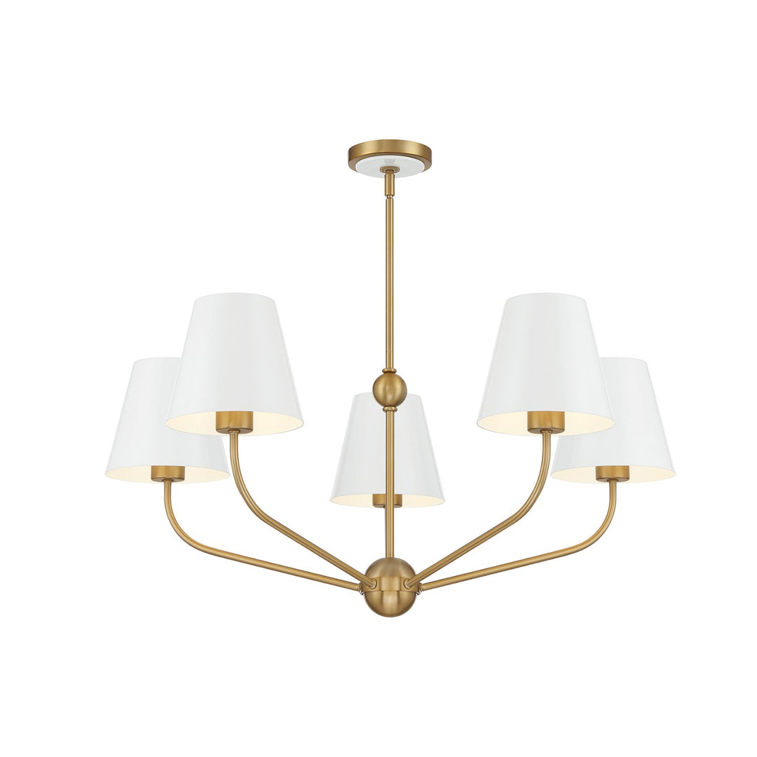 Xavier Five Light Chandelier in Vibrant Gold - available from The Lighting Shoppe, trusted by Canadian homeowners