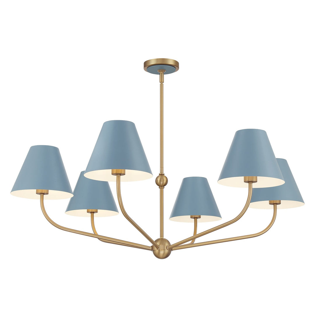 Xavier Six Light Chandelier in Vibrant Gold - available from The Lighting Shoppe, trusted by Canadian homeowners