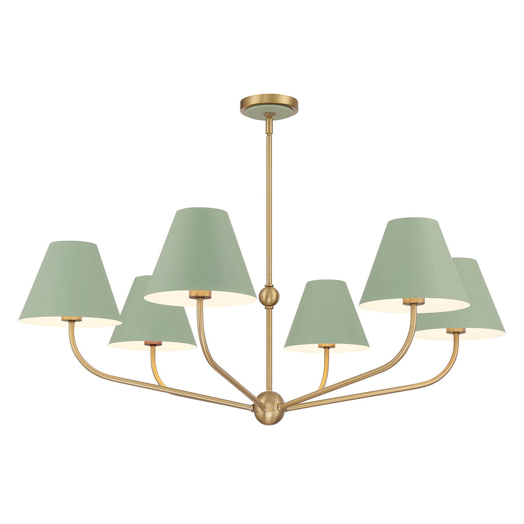 Xavier Six Light Chandelier in Vibrant Gold - available from The Lighting Shoppe, trusted by Canadian homeowners