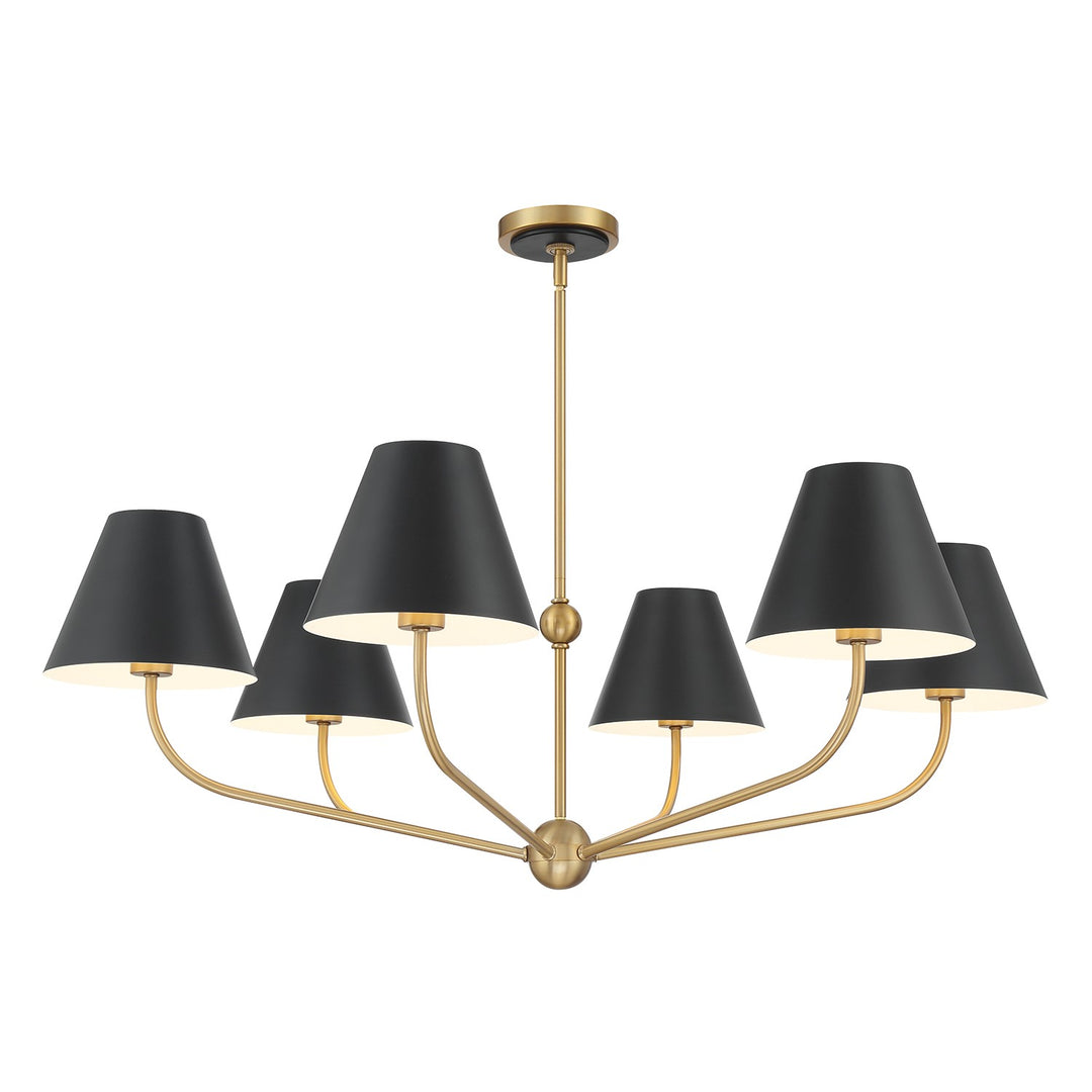 Xavier Six Light Chandelier in Vibrant Gold - available from The Lighting Shoppe, trusted by Canadian homeowners