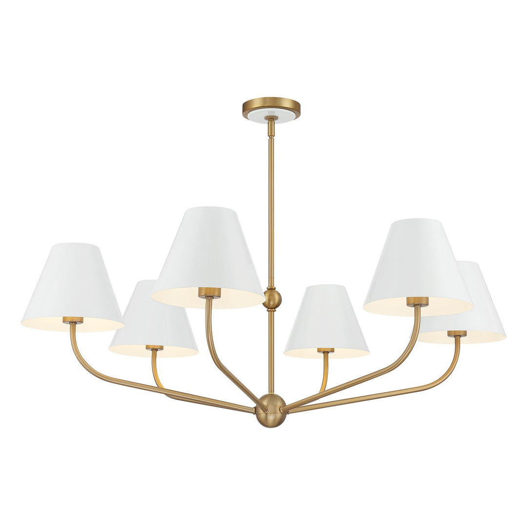 Xavier Six Light Chandelier in Vibrant Gold - available from The Lighting Shoppe, trusted by Canadian homeowners