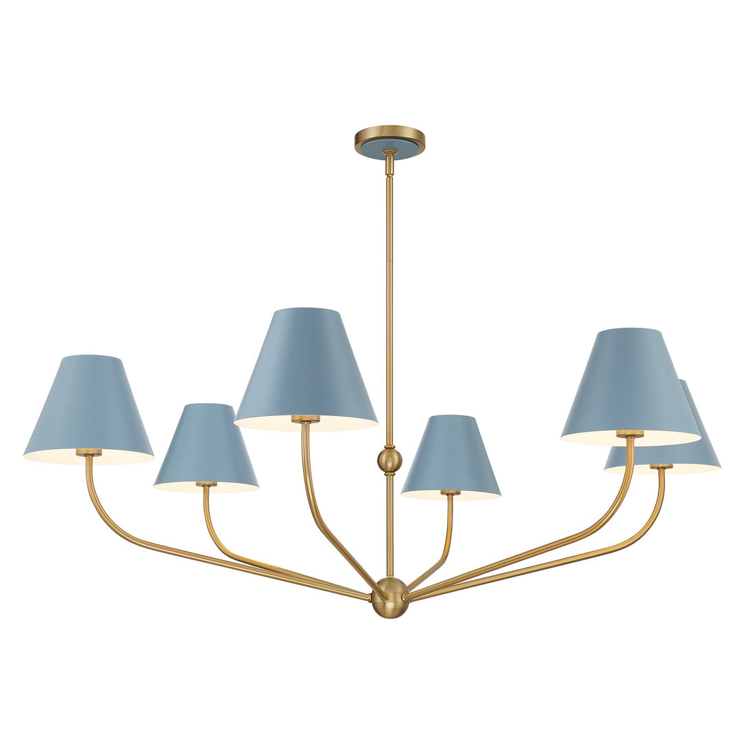 Xavier Six Light Chandelier in Vibrant Gold - available from The Lighting Shoppe, trusted by Canadian homeowners