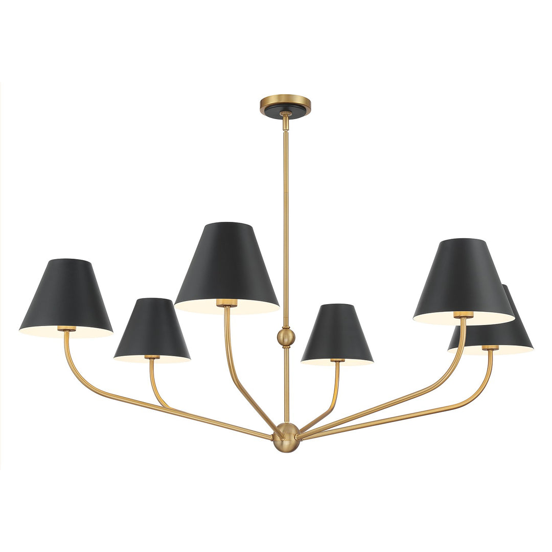 Xavier Six Light Chandelier in Vibrant Gold - available from The Lighting Shoppe, trusted by Canadian homeowners