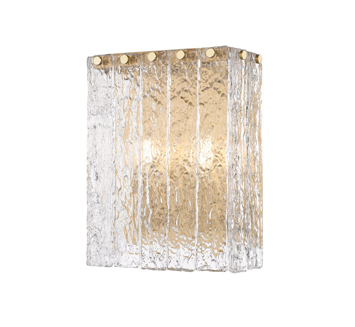 Glacier Two Light Wall Sconce in Modern Gold - available from The Lighting Shoppe, trusted by Canadian homeowners