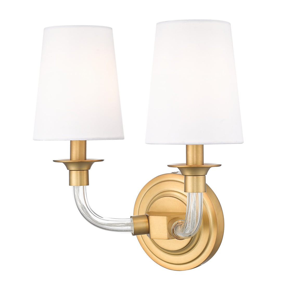Katerina Two Light Wall Sconce in Rubbed Brass - available from The Lighting Shoppe, trusted by Canadian homeowners