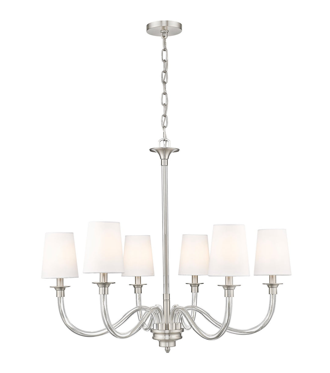 Katerina Six Light Chandelier in Brushed Nickel - available from The Lighting Shoppe, trusted by Canadian homeowners