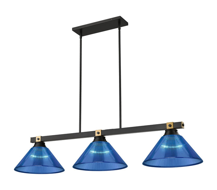 Z-Lite Canada - 1955-3MB-RB-ARDB - Three Light Billiard - Bronte - Matte Black + Rubbed Brass