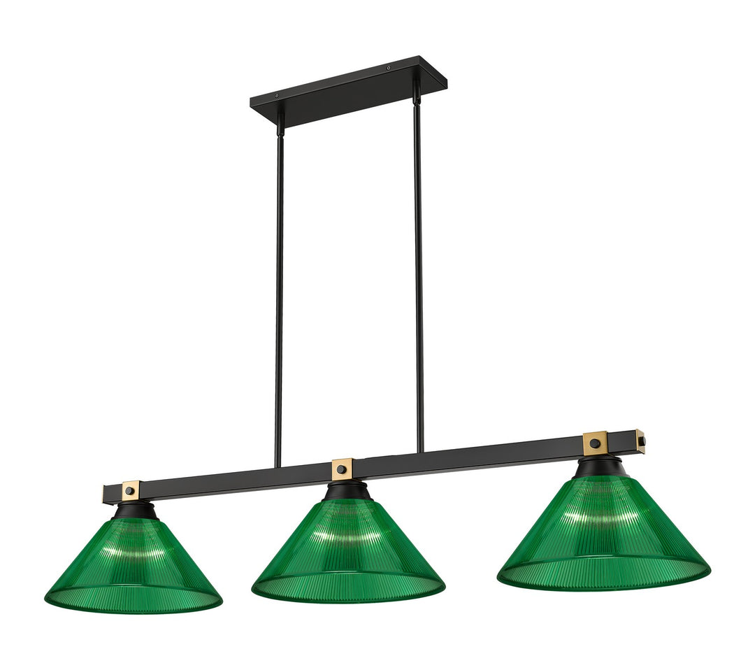 Z-Lite Canada - 1955-3MB-RB-ARG - Three Light Billiard - Bronte - Matte Black + Rubbed Brass