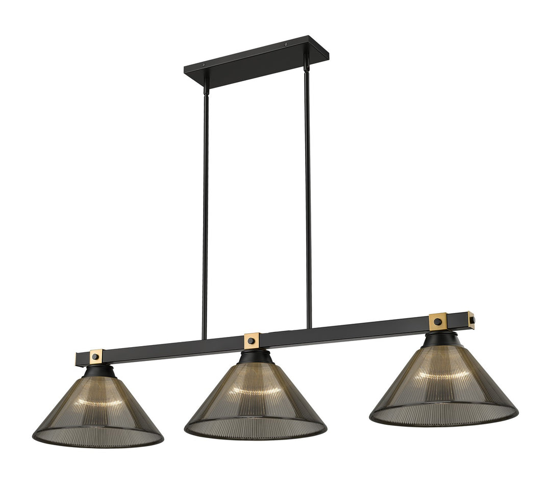Z-Lite Canada - 1955-3MB-RB-ARS - Three Light Billiard - Bronte - Matte Black + Rubbed Brass