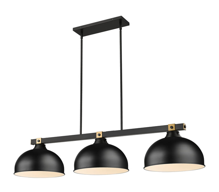 Z-Lite Canada - 1955-3MB-RB-D13MB - Three Light Billiard - Bronte - Matte Black + Rubbed Brass