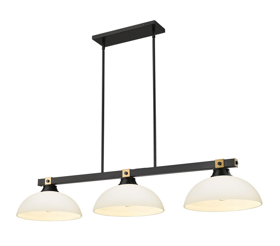 Z-Lite Canada - 1955-3MB-RB-DMO14 - Three Light Billiard - Bronte - Matte Black + Rubbed Brass