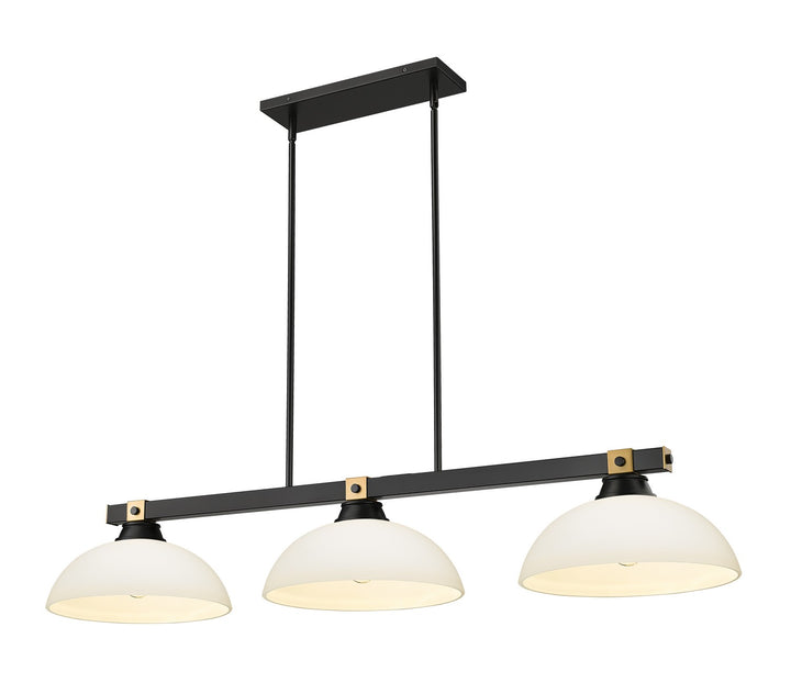Z-Lite Canada - 1955-3MB-RB-DMO14 - Three Light Billiard - Bronte - Matte Black + Rubbed Brass