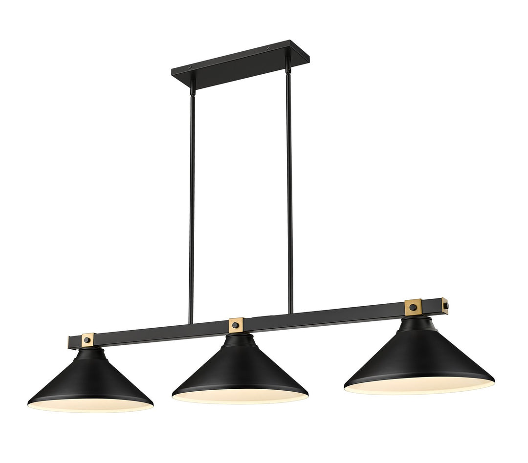 Z-Lite Canada - 1955-3MB-RB-MMB - Three Light Billiard - Bronte - Matte Black + Rubbed Brass