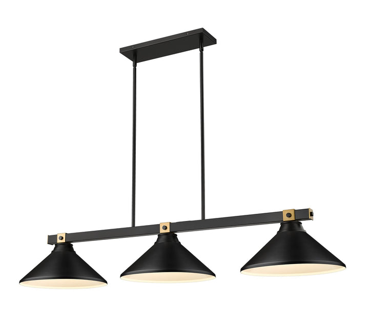 Z-Lite Canada - 1955-3MB-RB-MMB - Three Light Billiard - Bronte - Matte Black + Rubbed Brass