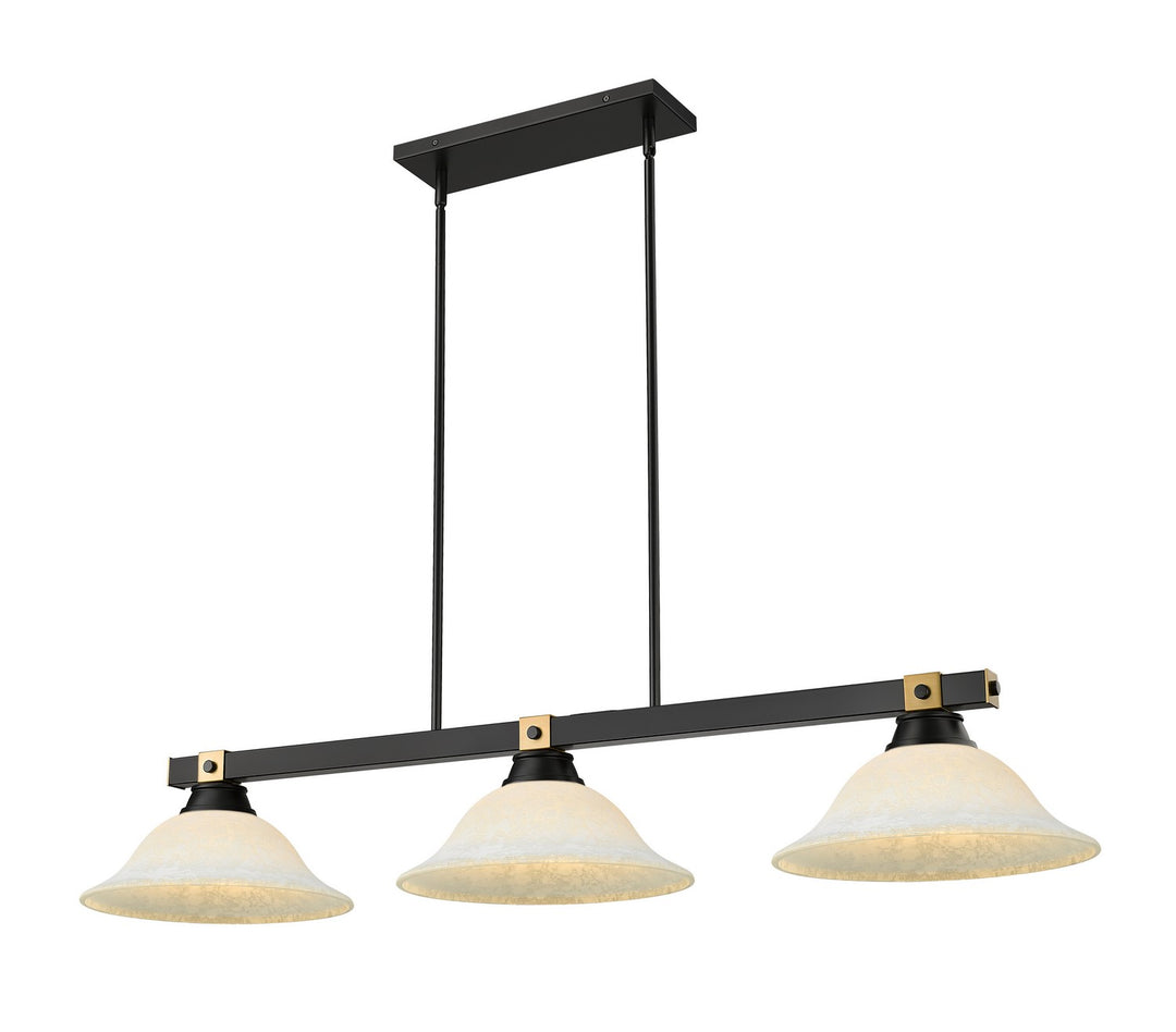 Z-Lite Canada - 1955-3MB-RB-WM16 - Three Light Billiard - Bronte - Matte Black + Rubbed Brass