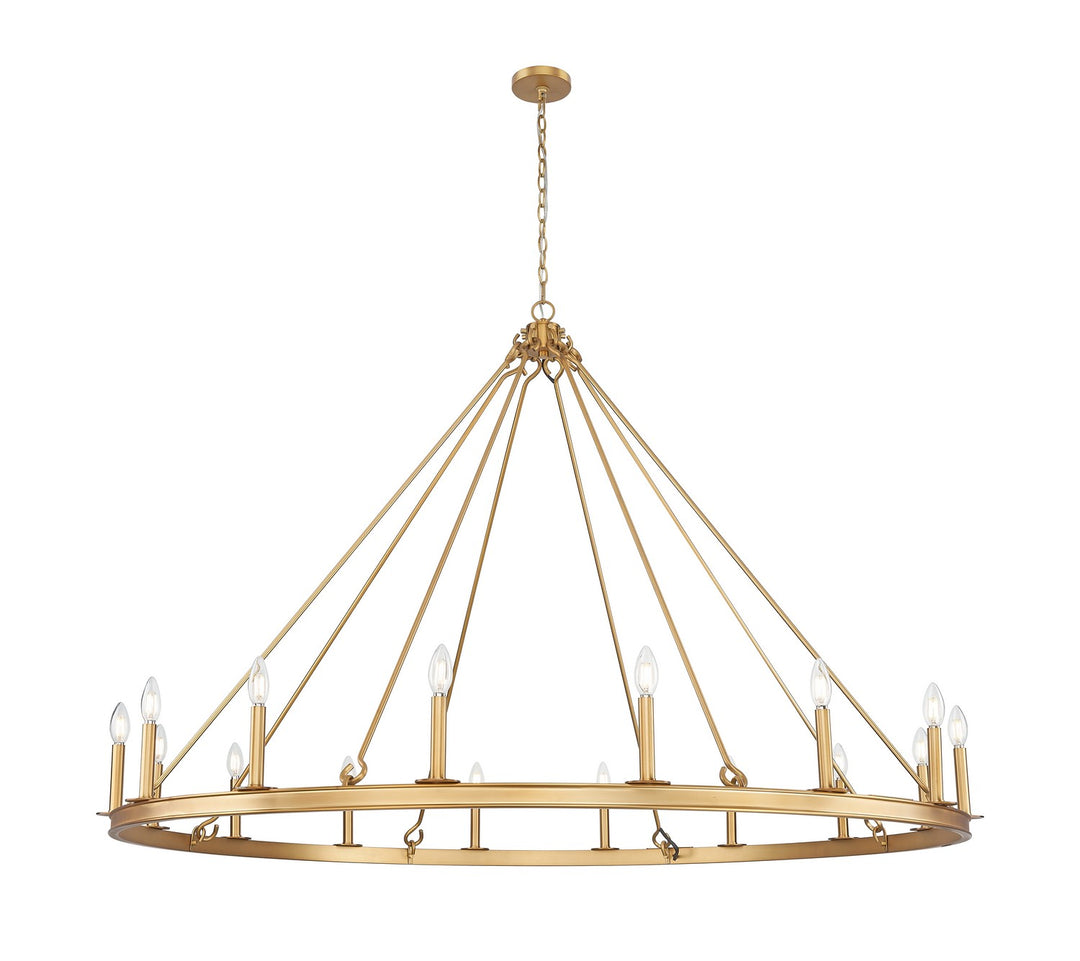 Barclay 16 Light Chandelier in Rubbed Brass - available from The Lighting Shoppe, trusted by Canadian homeowners