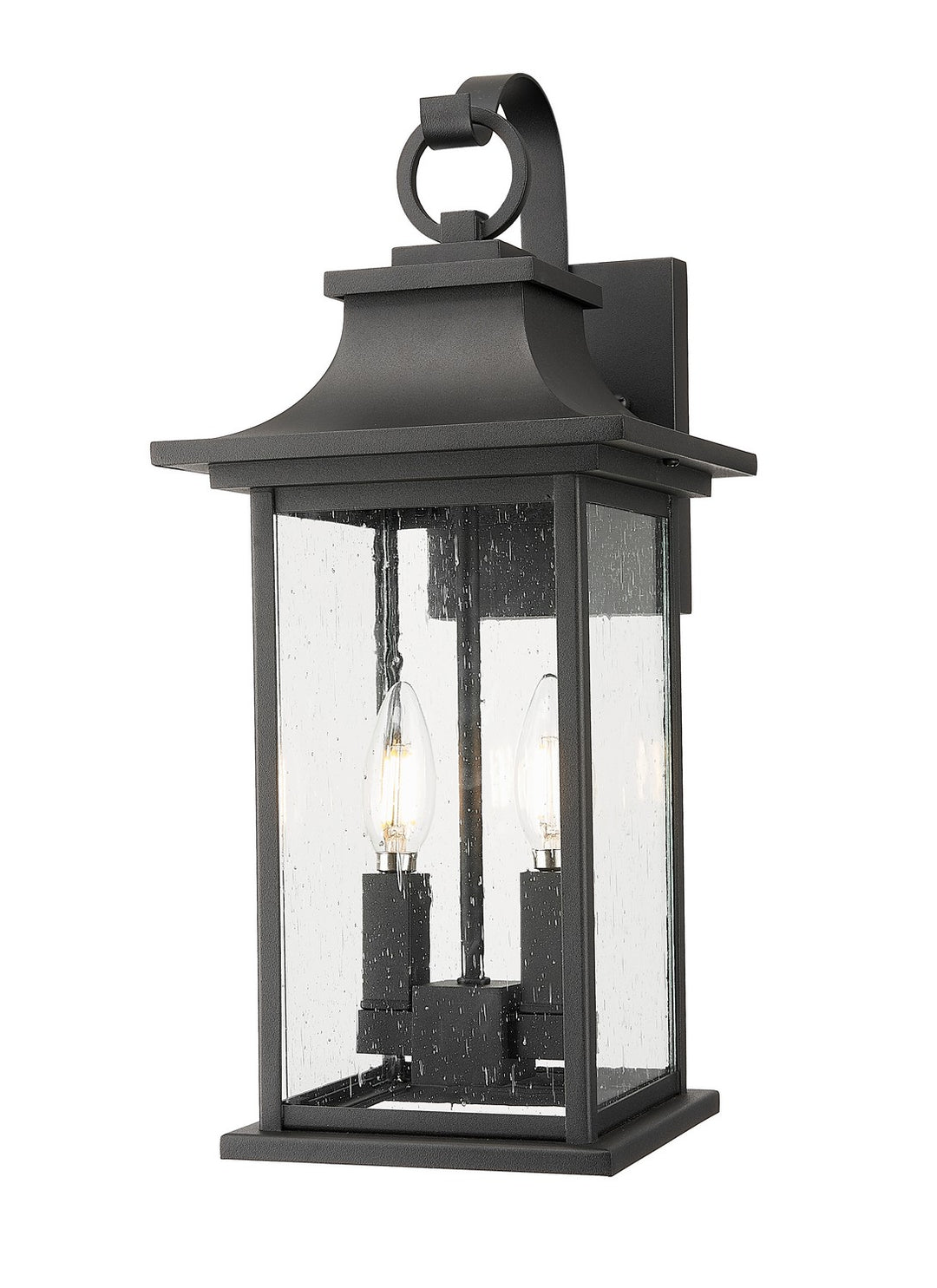 Tiberius Two Light Outdoor Wall Sconce in Black - available from The Lighting Shoppe, trusted by Canadian homeowners
