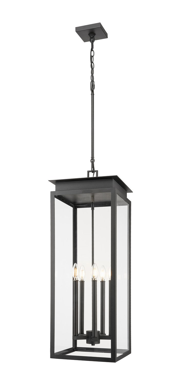 Nova Five Light Outdoor Chain Mount Ceiling Fixture in Black - available from The Lighting Shoppe, trusted by Canadian homeowners