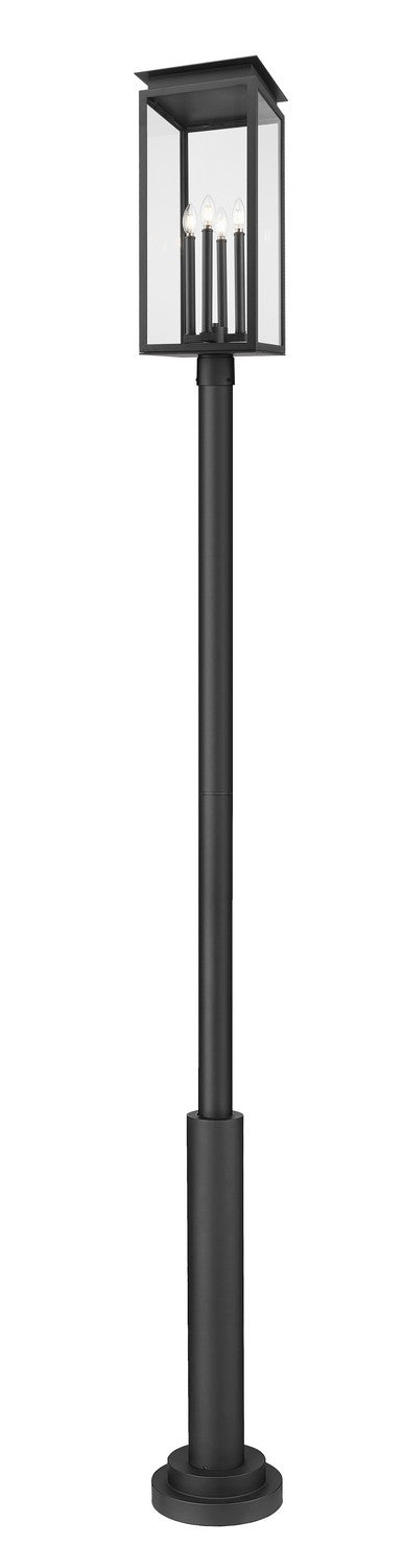 Nova Four Light Outdoor Post Mounted Fixture in Black - available from The Lighting Shoppe, trusted by Canadian homeowners