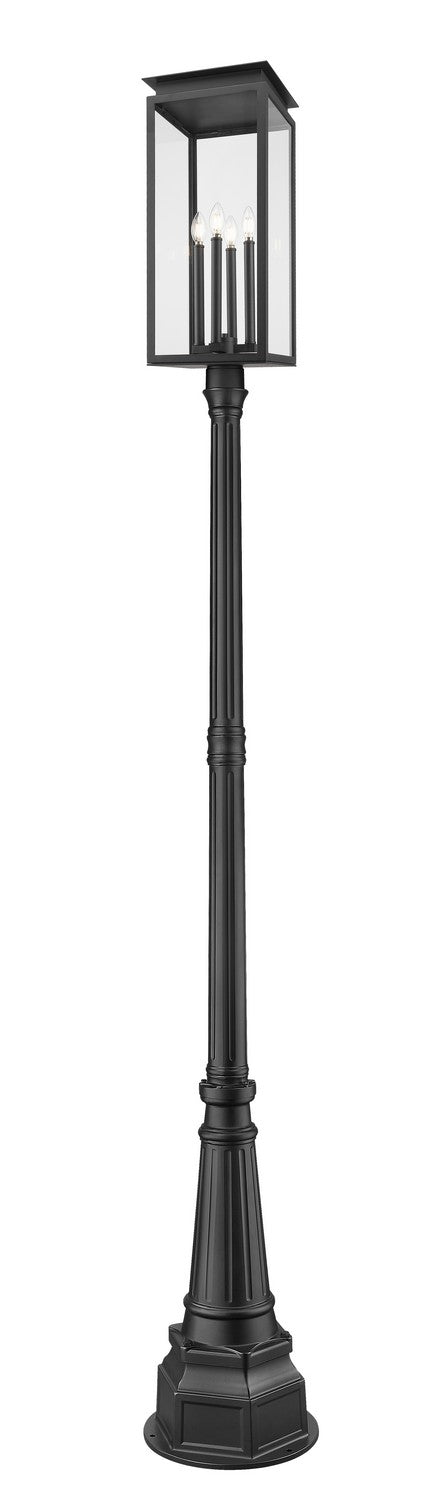 Nova Four Light Outdoor Post Mounted Fixture in Black - available from The Lighting Shoppe, trusted by Canadian homeowners