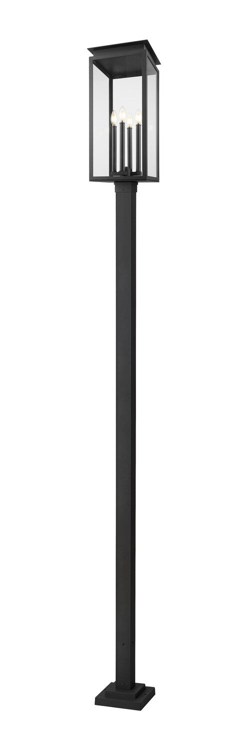 Nova Four Light Outdoor Post Mounted Fixture in Black - available from The Lighting Shoppe, trusted by Canadian homeowners