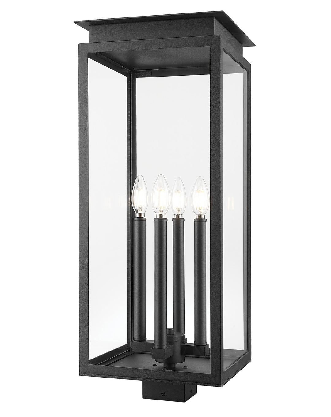 Nova Four Light Outdoor Post Mount Fixture in Black - available from The Lighting Shoppe, trusted by Canadian homeowners