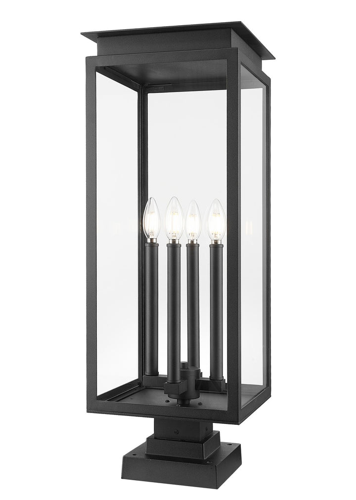 Nova Four Light Outdoor Pier Mounted Fixture in Black - available from The Lighting Shoppe, trusted by Canadian homeowners