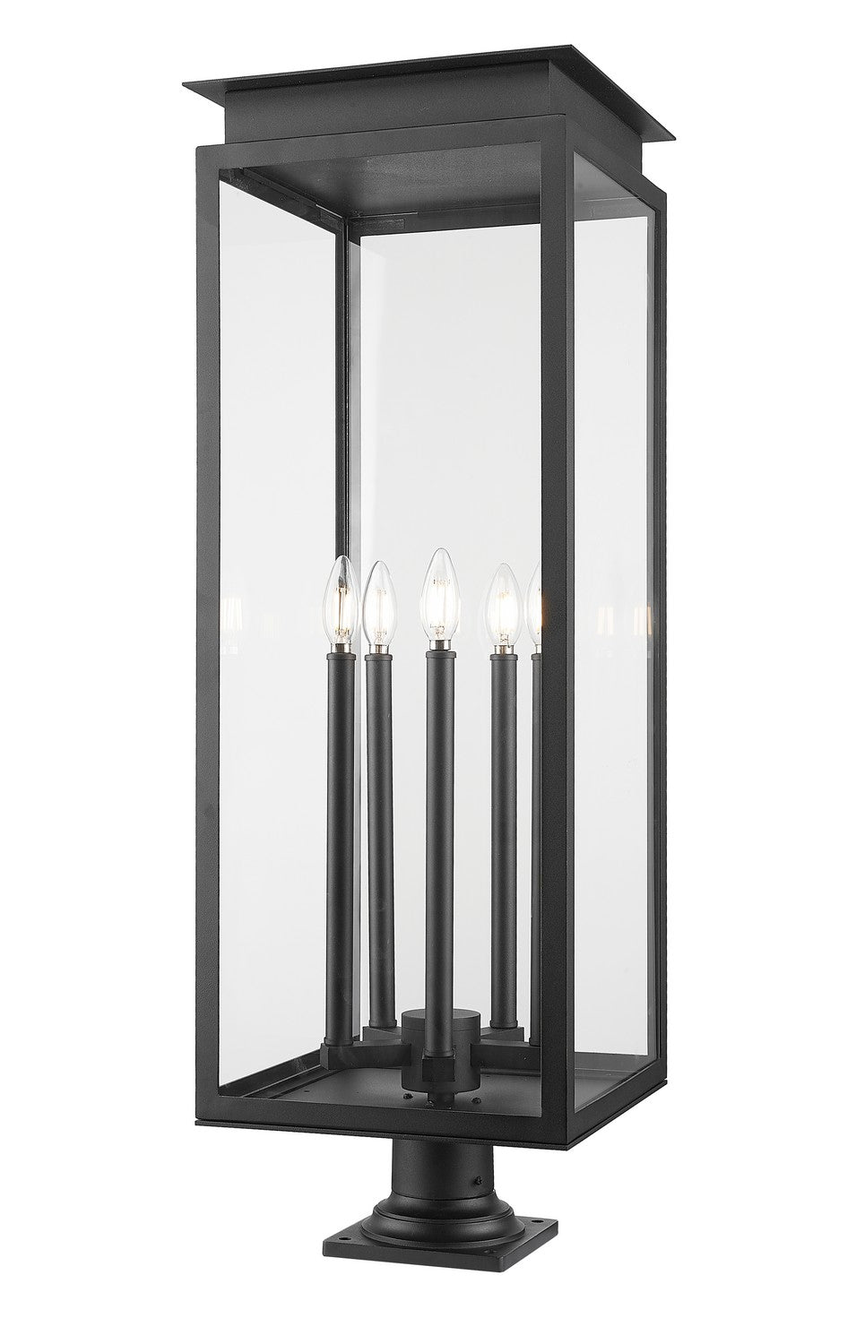 Nova Five Light Outdoor Pier Mounted Fixture in Black - available from The Lighting Shoppe, trusted by Canadian homeowners