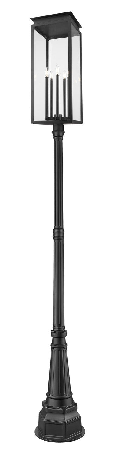 Nova Five Light Outdoor Post Mounted Fixture in Black - available from The Lighting Shoppe, trusted by Canadian homeowners