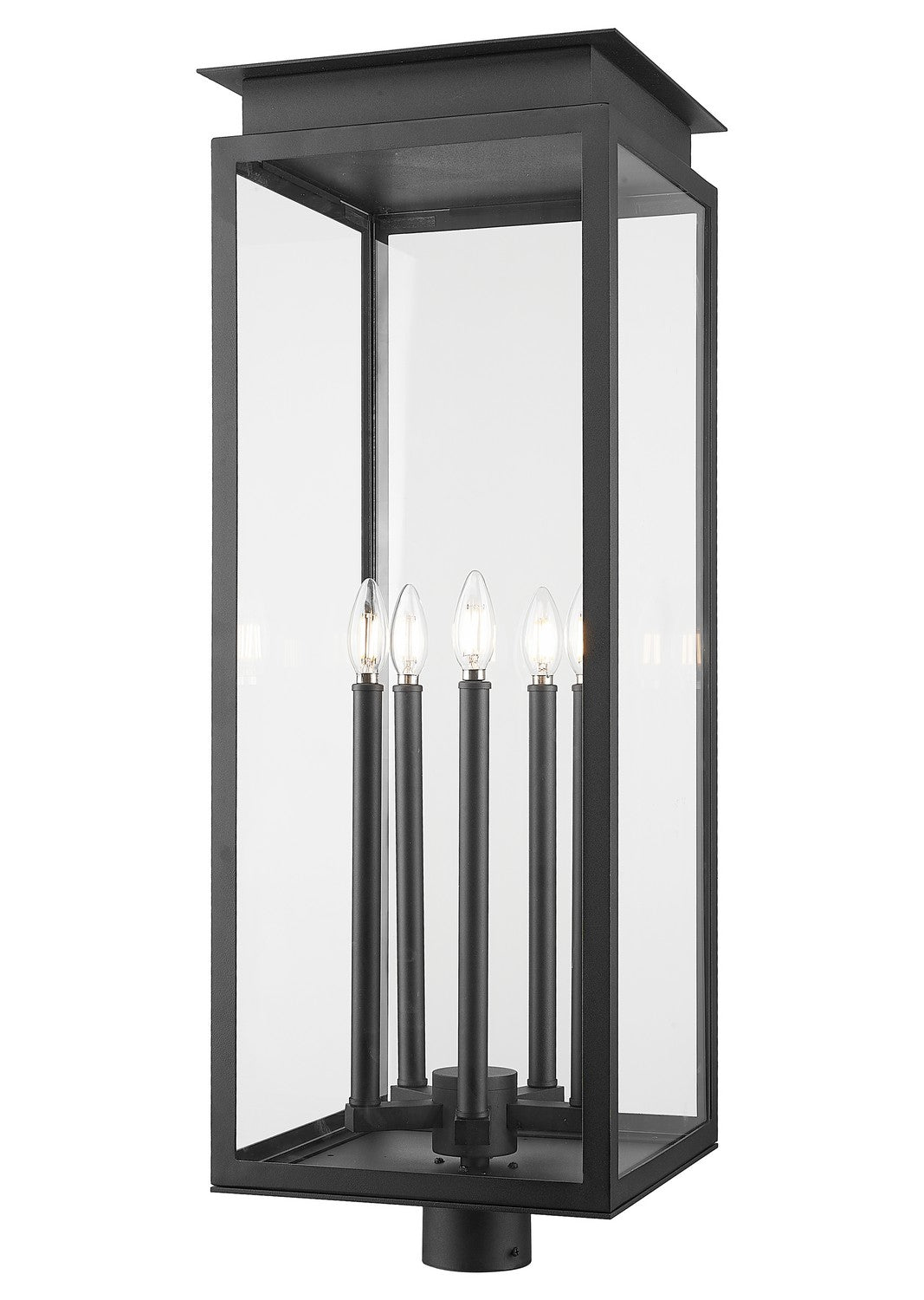 Nova Five Light Outdoor Post Mount Fixture in Black - available from The Lighting Shoppe, trusted by Canadian homeowners