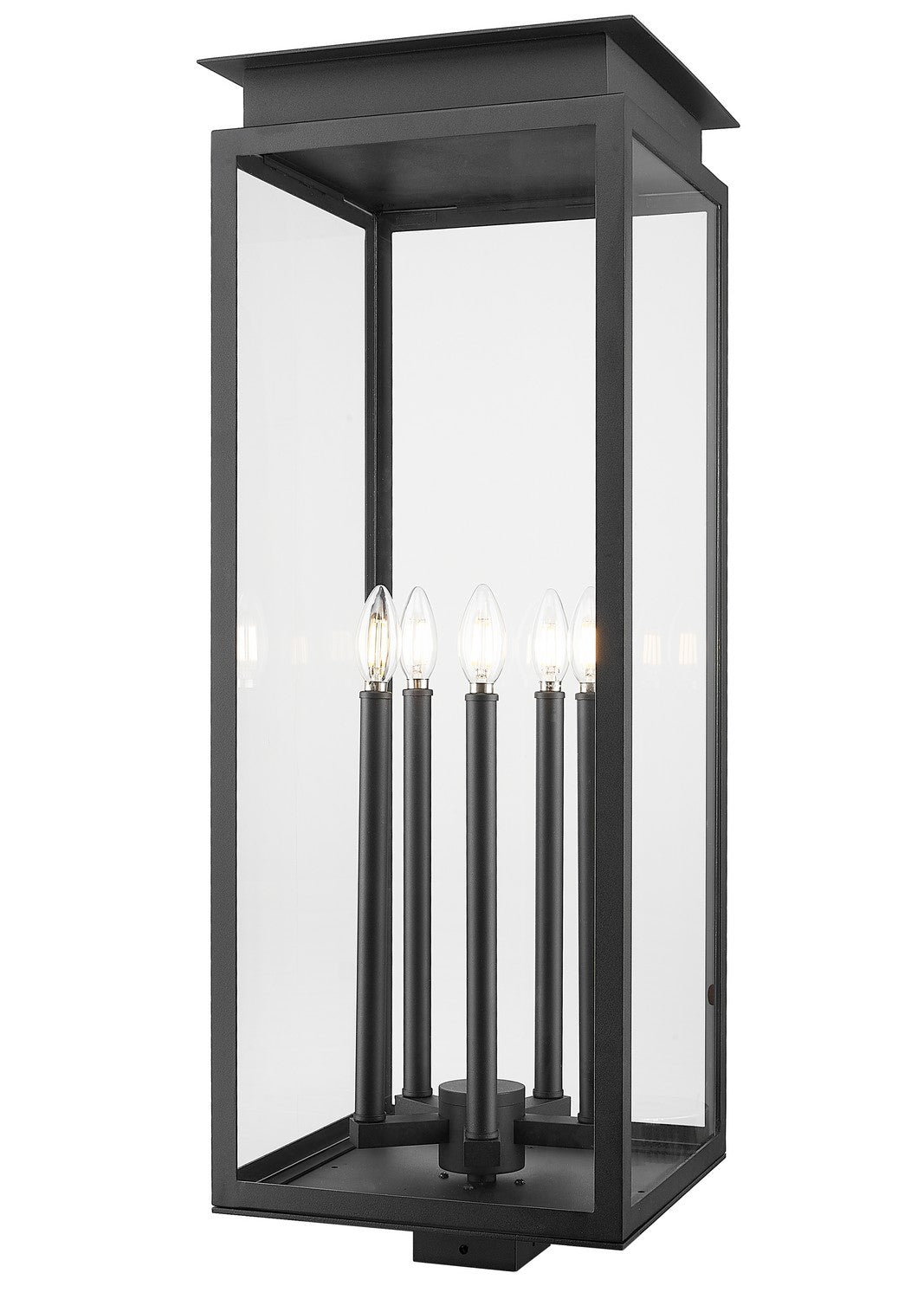 Nova Five Light Outdoor Post Mount Fixture in Black - available from The Lighting Shoppe, trusted by Canadian homeowners
