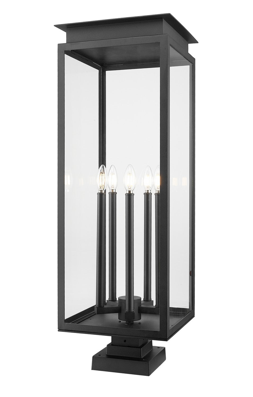 Nova Five Light Outdoor Pier Mounted Fixture in Black - available from The Lighting Shoppe, trusted by Canadian homeowners