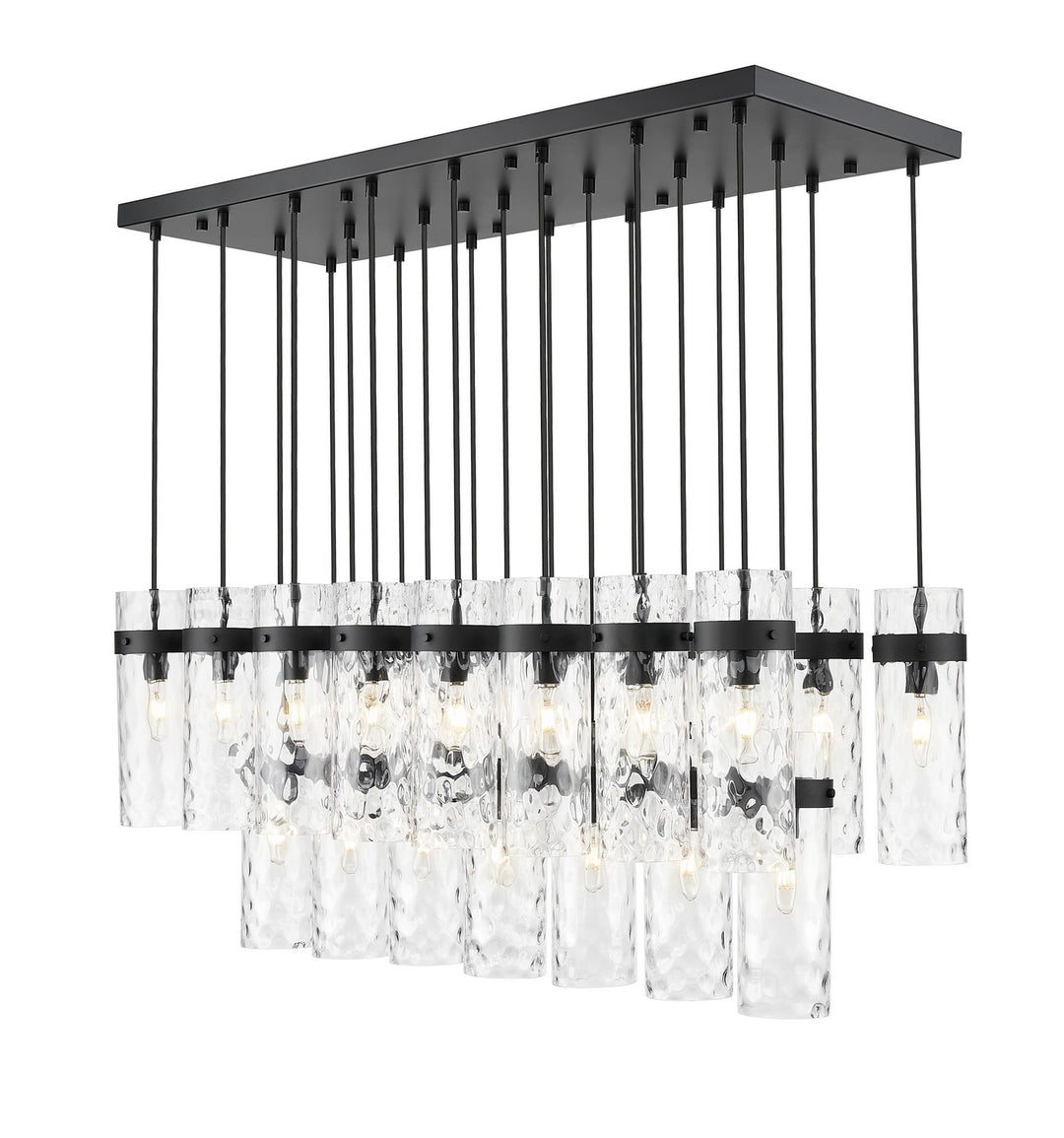 Fontaine 23 Light Linear Chandelier in Matte Black - available from The Lighting Shoppe, trusted by Canadian homeowners