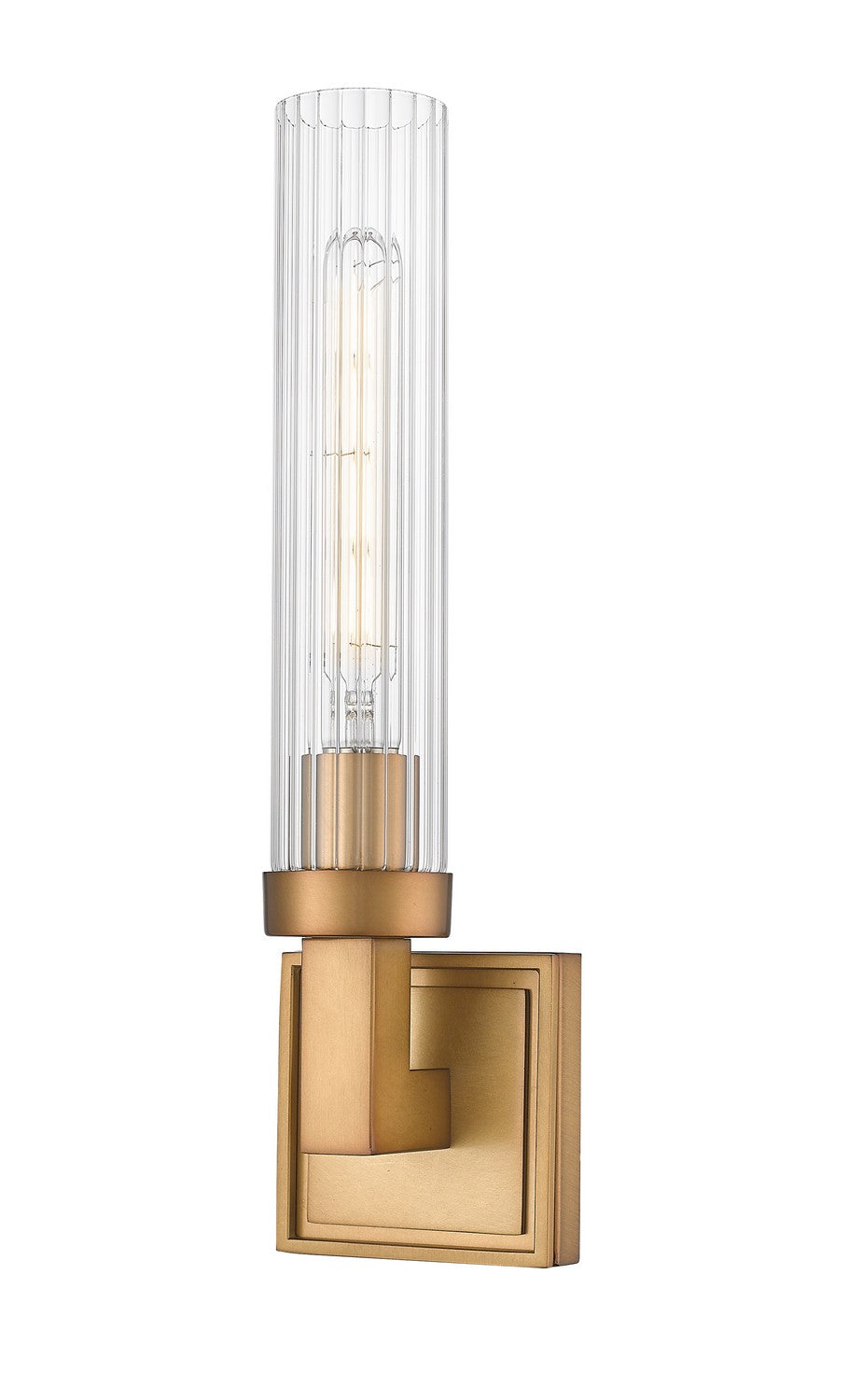 Beau One Light Wall Sconce in Rubbed Brass - available from The Lighting Shoppe, trusted by Canadian homeowners