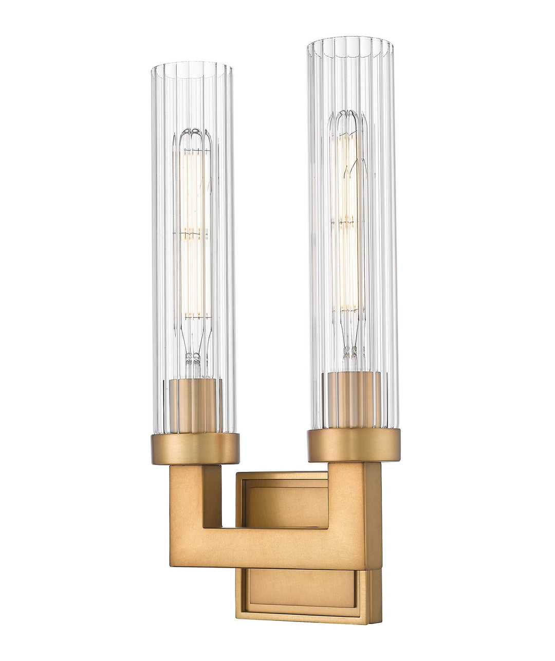 Beau Two Light Wall Sconce in Rubbed Brass - available from The Lighting Shoppe, trusted by Canadian homeowners