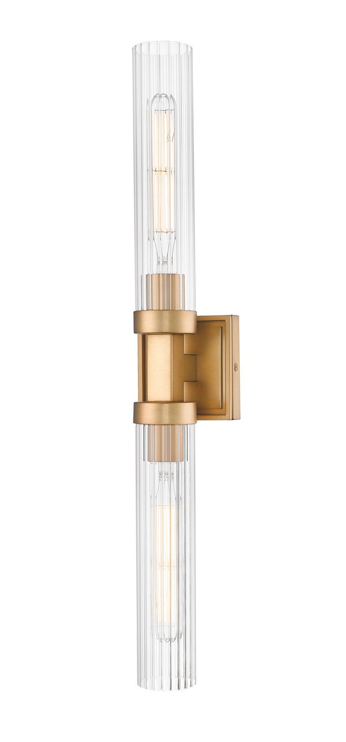 Beau Two Light Wall Sconce in Rubbed Brass - available from The Lighting Shoppe, trusted by Canadian homeowners