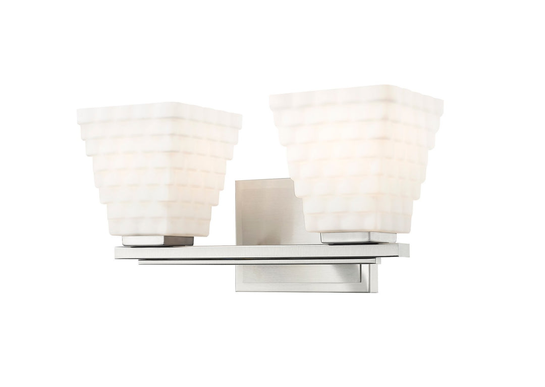 Annalise Two Light Vanity in Brushed Nickel - available from The Lighting Shoppe, trusted by Canadian homeowners