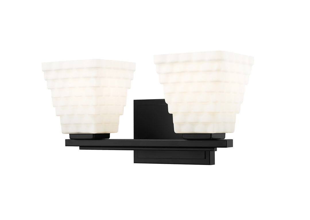 Annalise Two Light Vanity in Matte Black - available from The Lighting Shoppe, trusted by Canadian homeowners