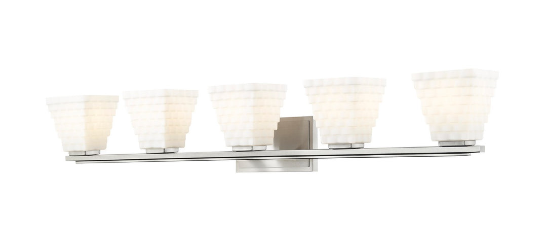Annalise Five Light Vanity in Brushed Nickel - available from The Lighting Shoppe, trusted by Canadian homeowners