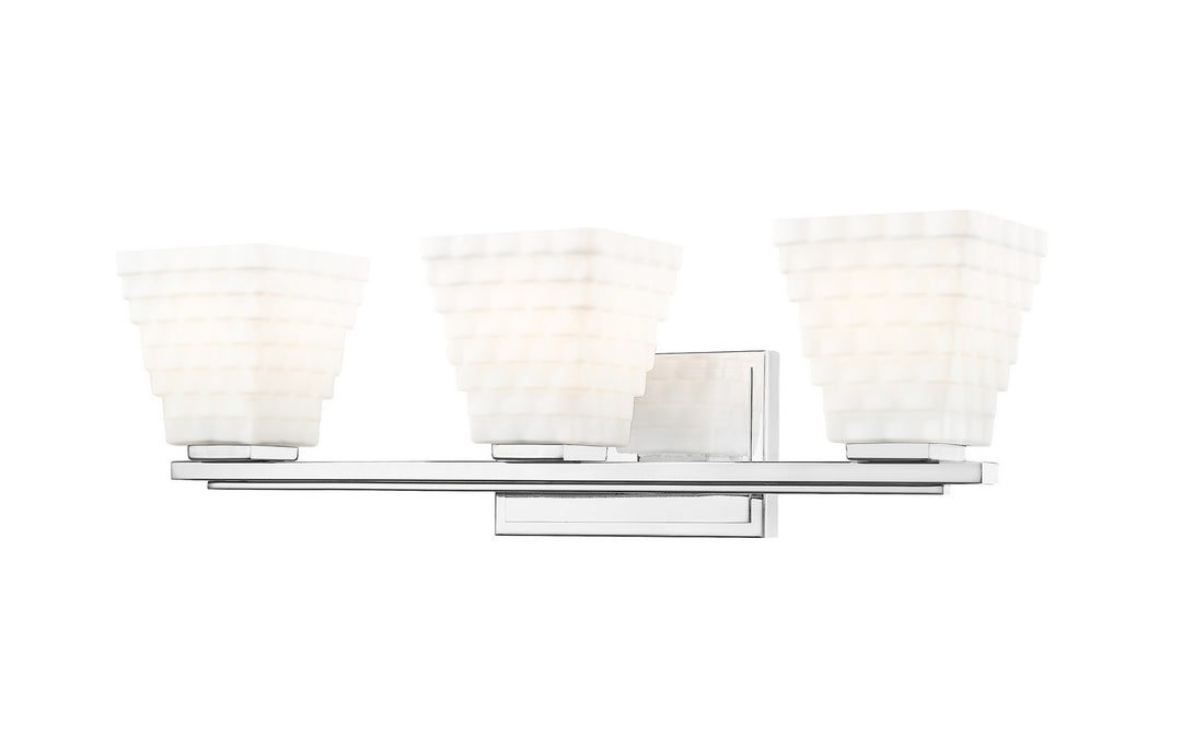 Annalise Three Light Vanity in Chrome - available from The Lighting Shoppe, trusted by Canadian homeowners