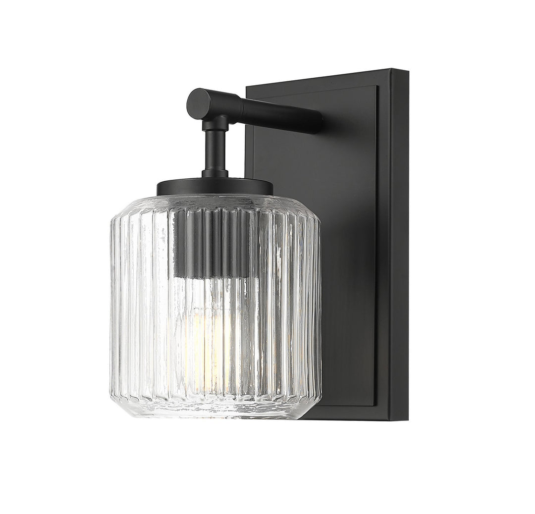 Landon One Light Wall Sconce in Matte Black - available from The Lighting Shoppe, trusted by Canadian homeowners