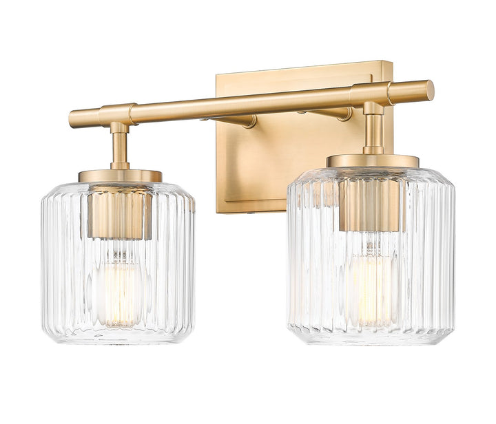 Landon Two Light Vanity in Modern Gold - available from The Lighting Shoppe, trusted by Canadian homeowners