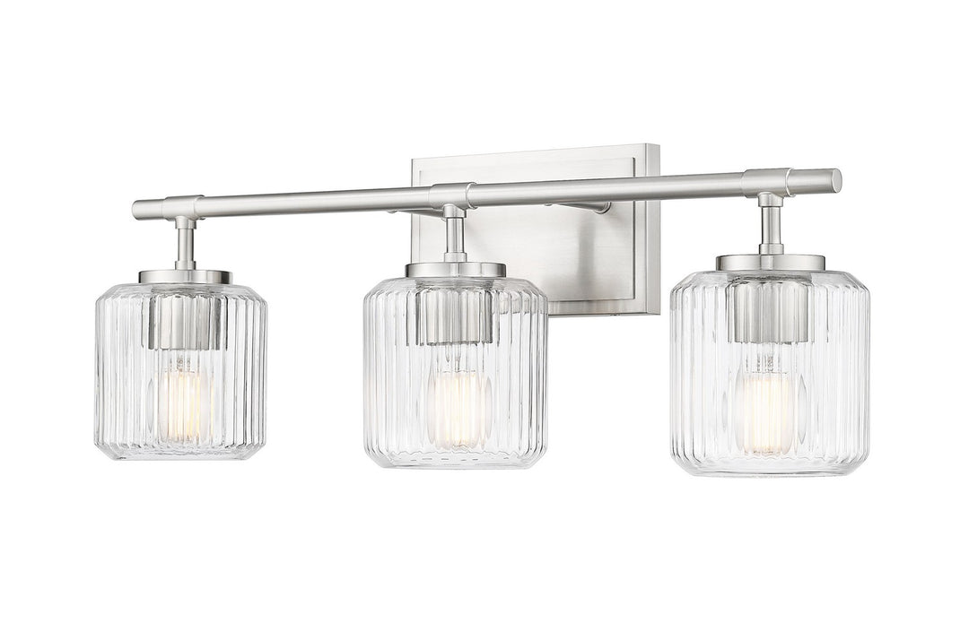 Landon Three Light Vanity in Brushed Nickel - available from The Lighting Shoppe, trusted by Canadian homeowners