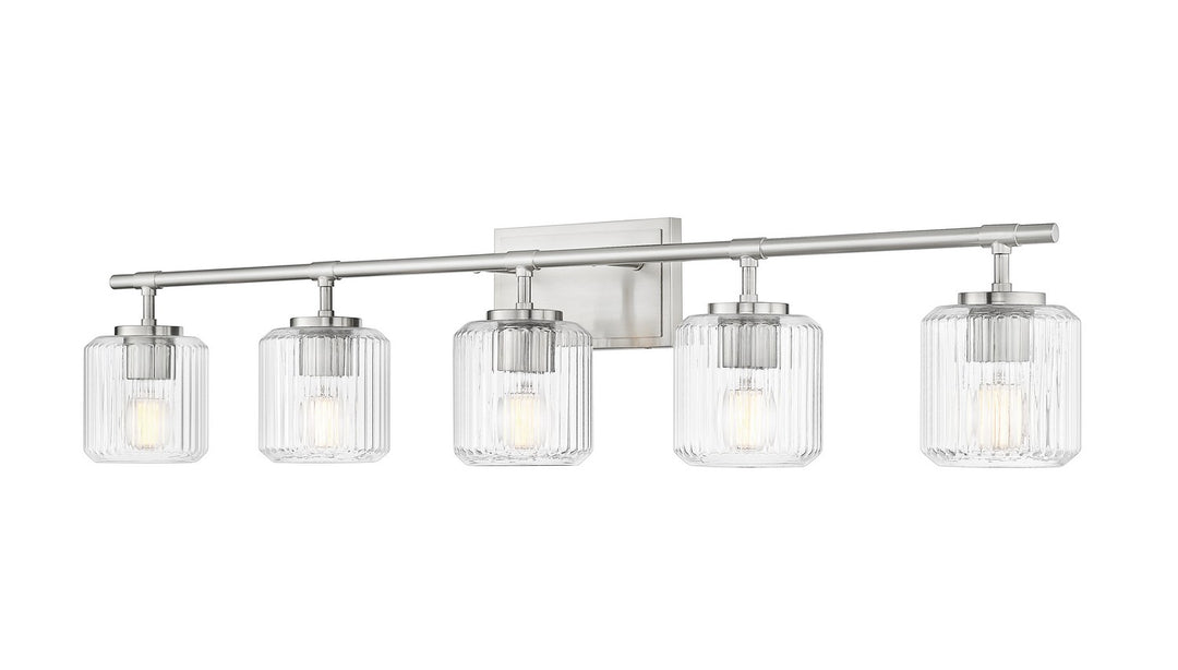 Landon Five Light Vanity in Brushed Nickel - available from The Lighting Shoppe, trusted by Canadian homeowners