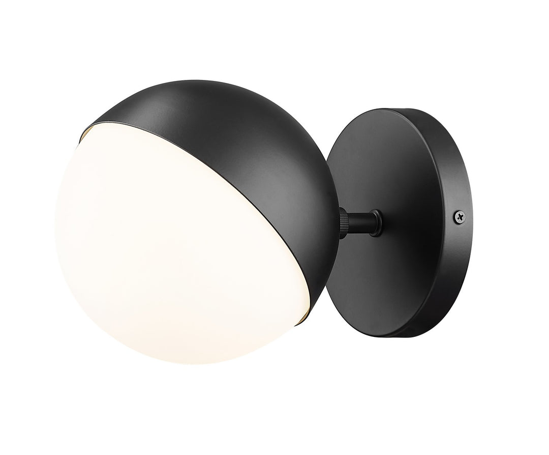 Realm Sphere One Light Wall Sconce in Matte Black - available from The Lighting Shoppe, trusted by Canadian homeowners