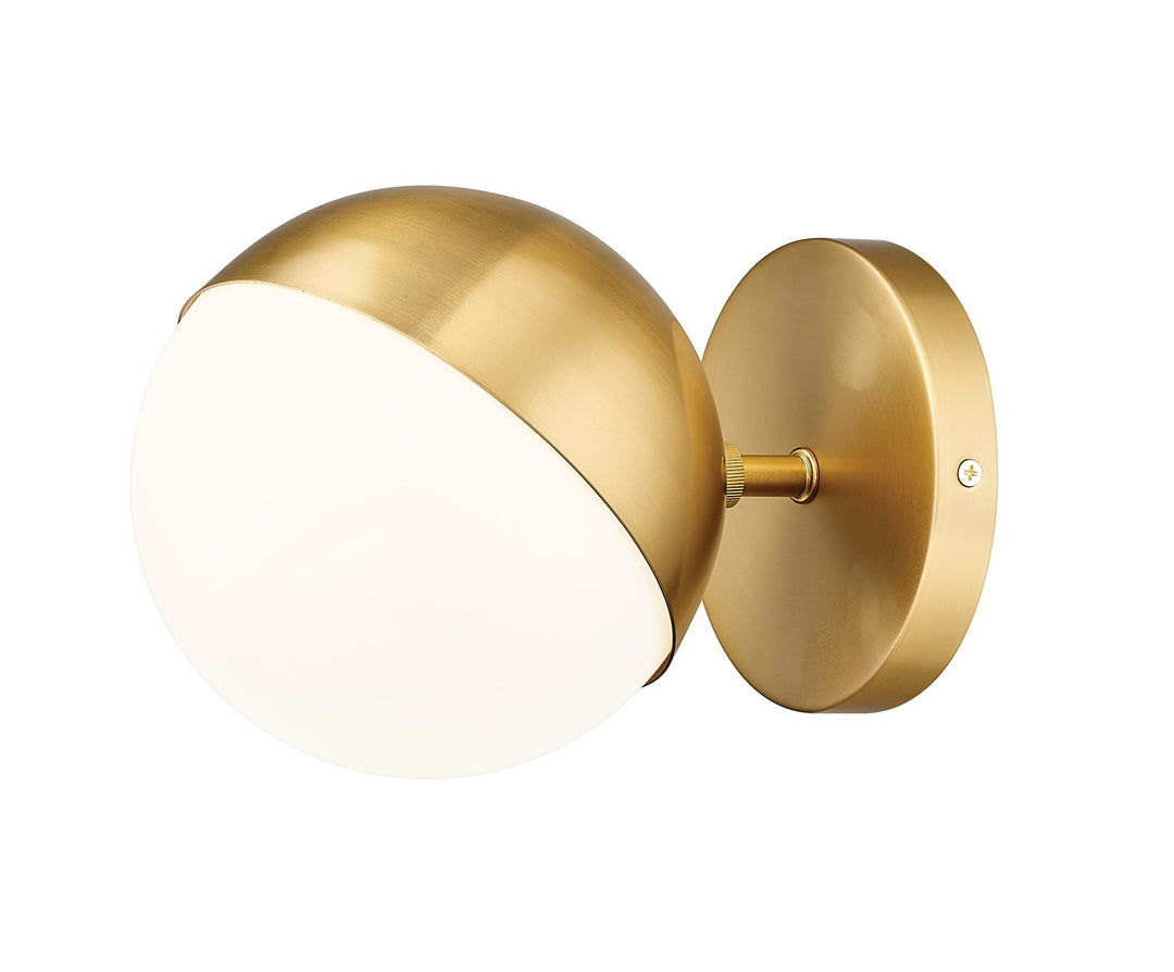 Realm Sphere One Light Wall Sconce in Modern Gold - available from The Lighting Shoppe, trusted by Canadian homeowners